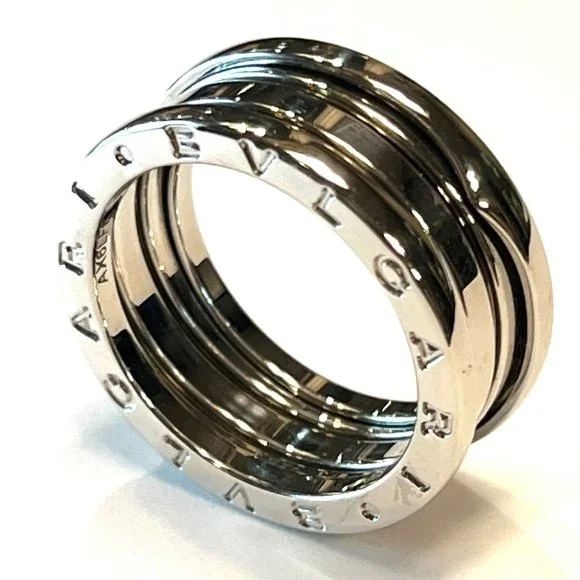 BVLGARI Women's B.zero1 18K White Gold 3-Band Ring - Solid White Gold